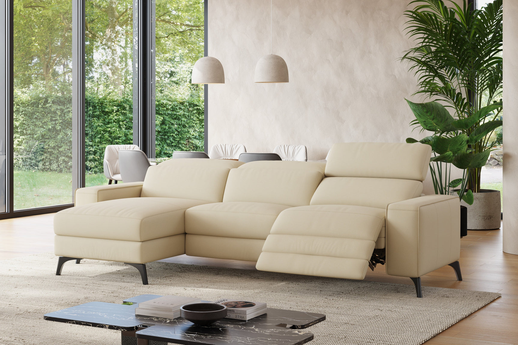 Esther Leather Recliner Sectional Lounge