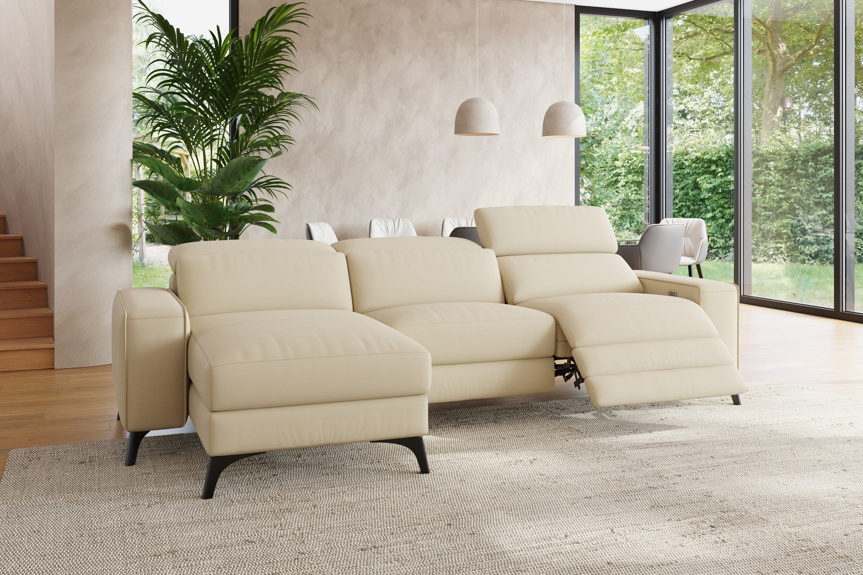 Esther Leather Recliner Sectional Lounge