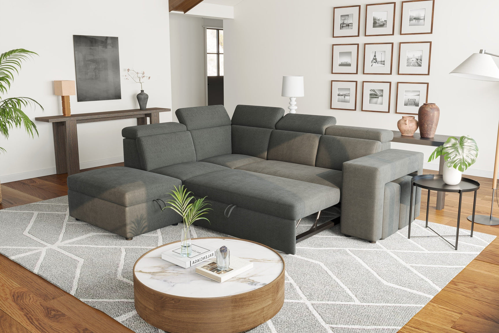 Finn Fabric Sectional Lounge Bed