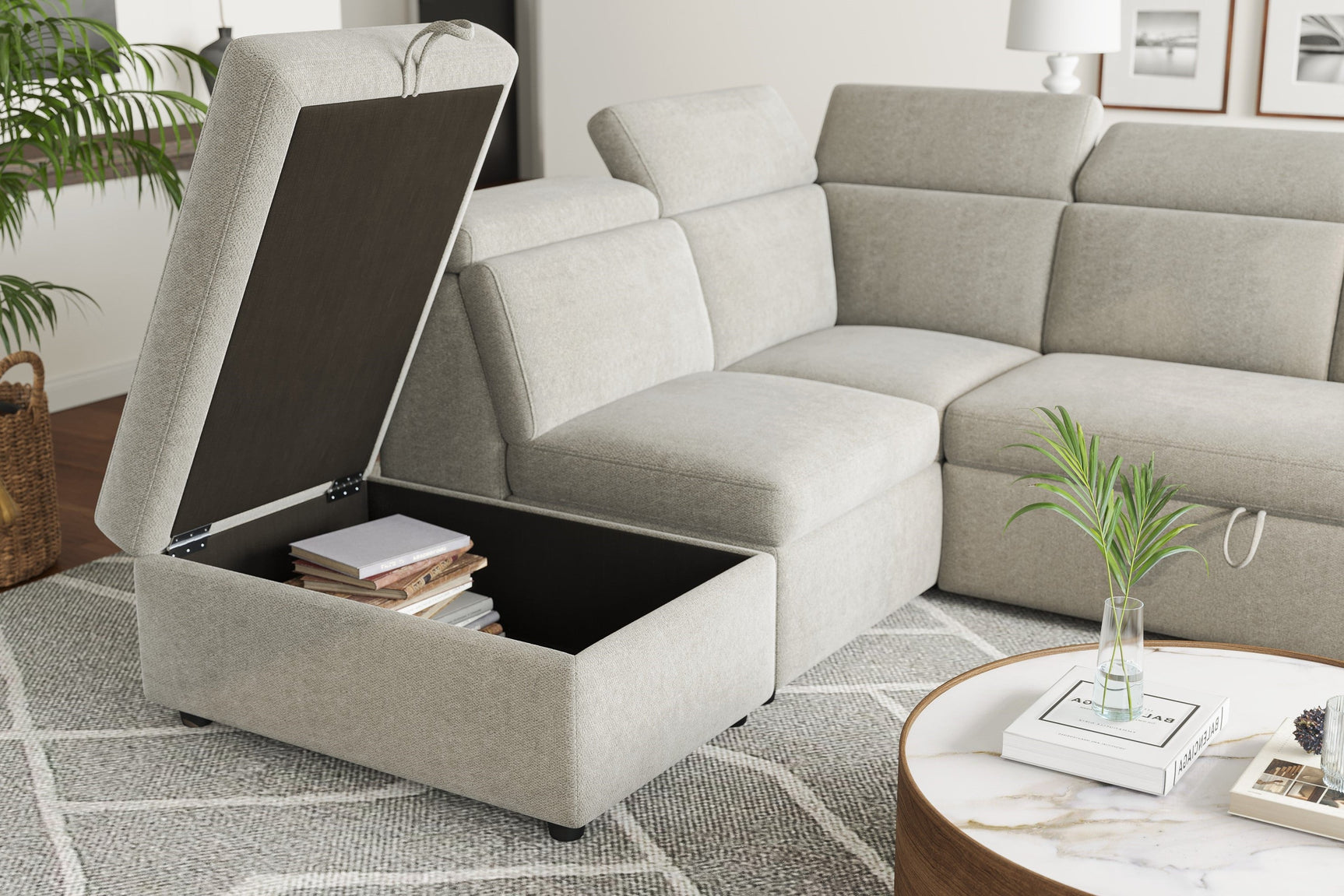 Finn Fabric Sectional Lounge Bed