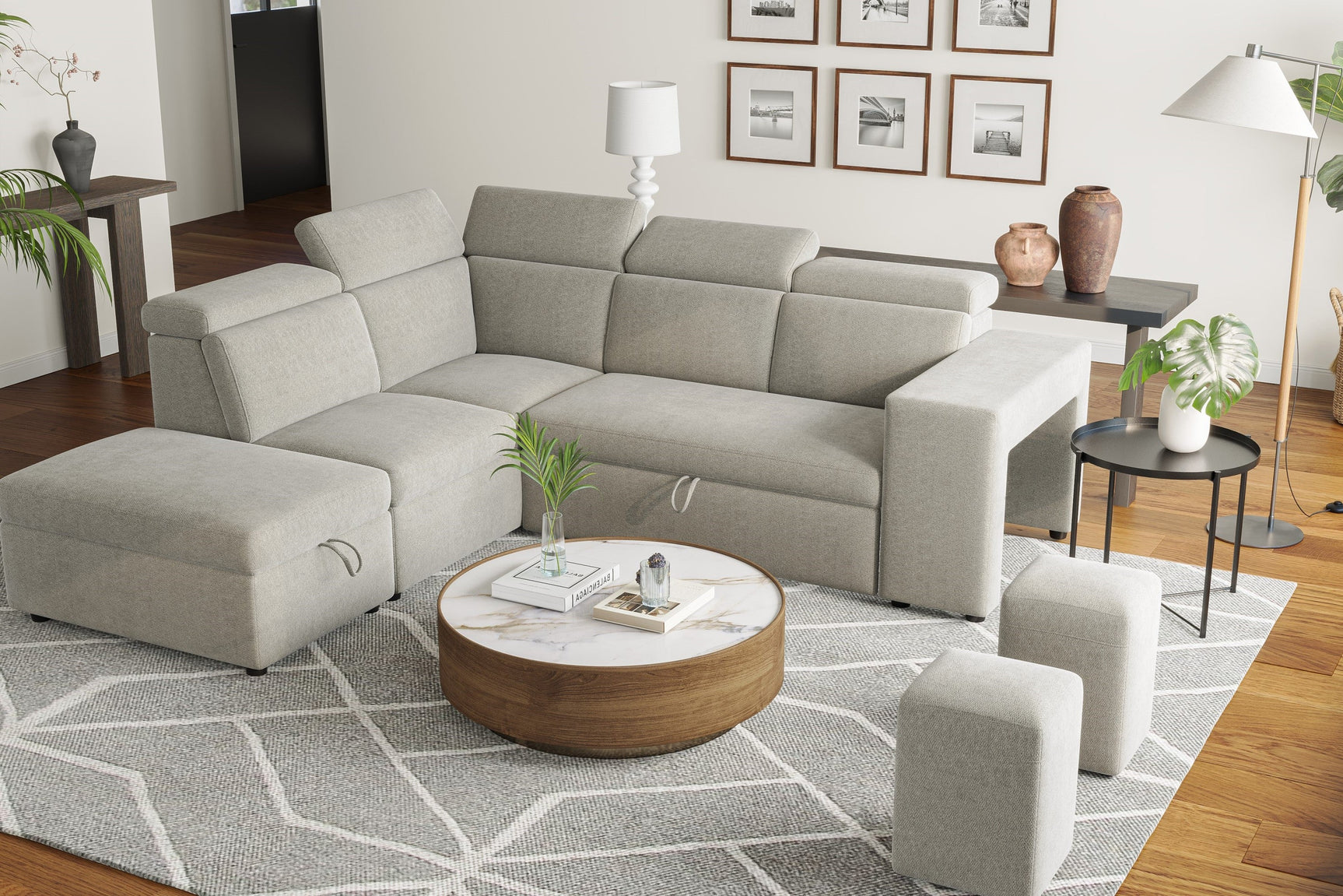 Finn Fabric Sectional Lounge Bed