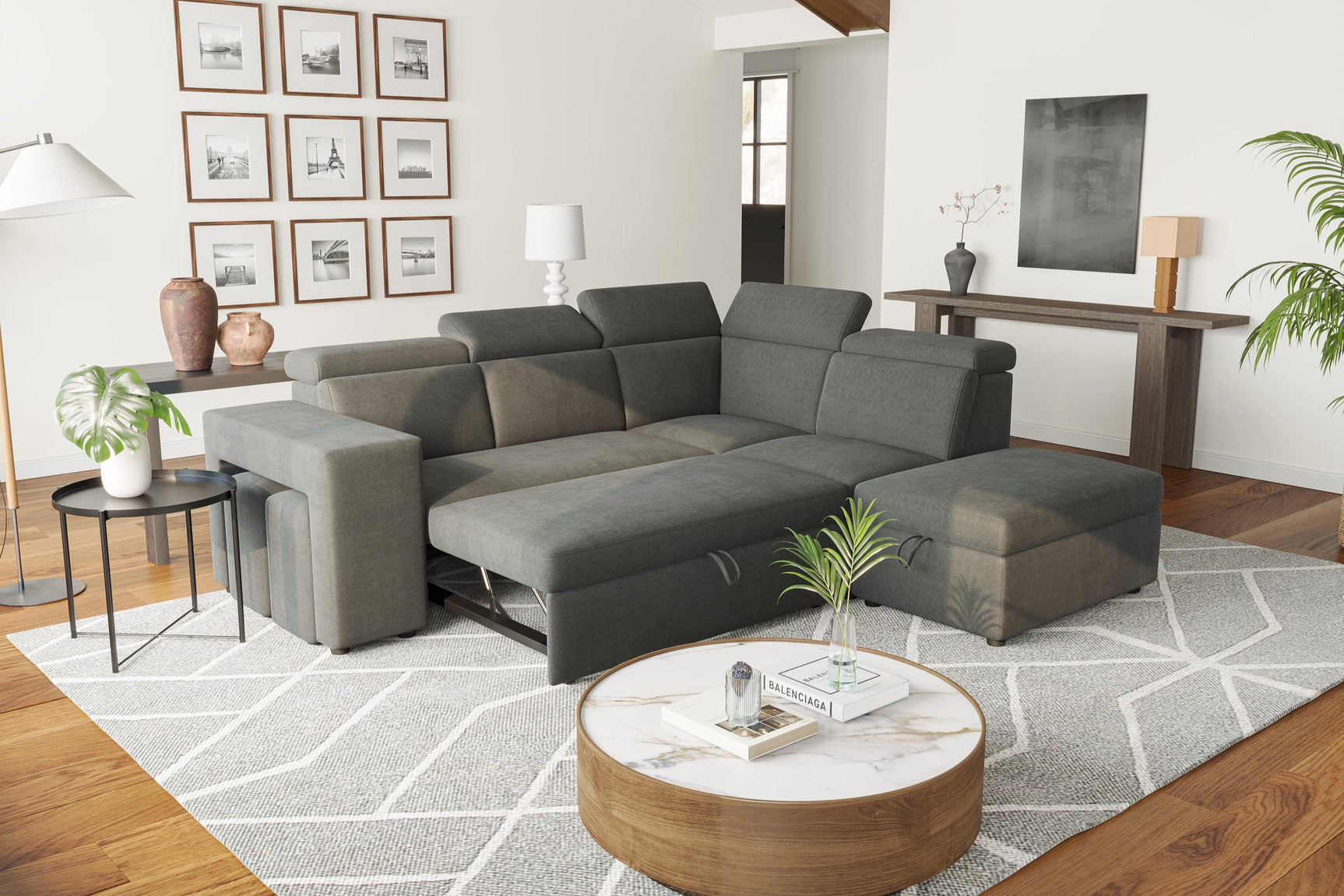 Finn Fabric Sectional Lounge Bed