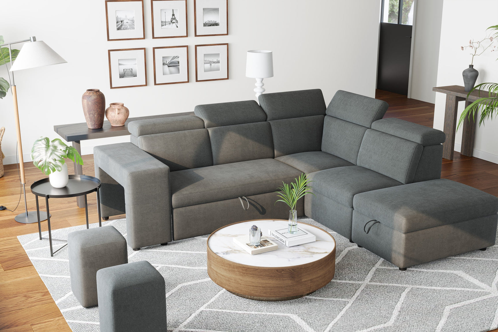 Finn Fabric Sectional Lounge Bed