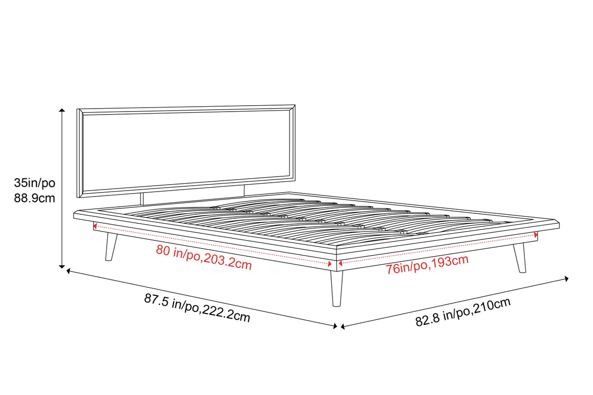 Valencia Greta Wood King Size Bed Frame, Walnut