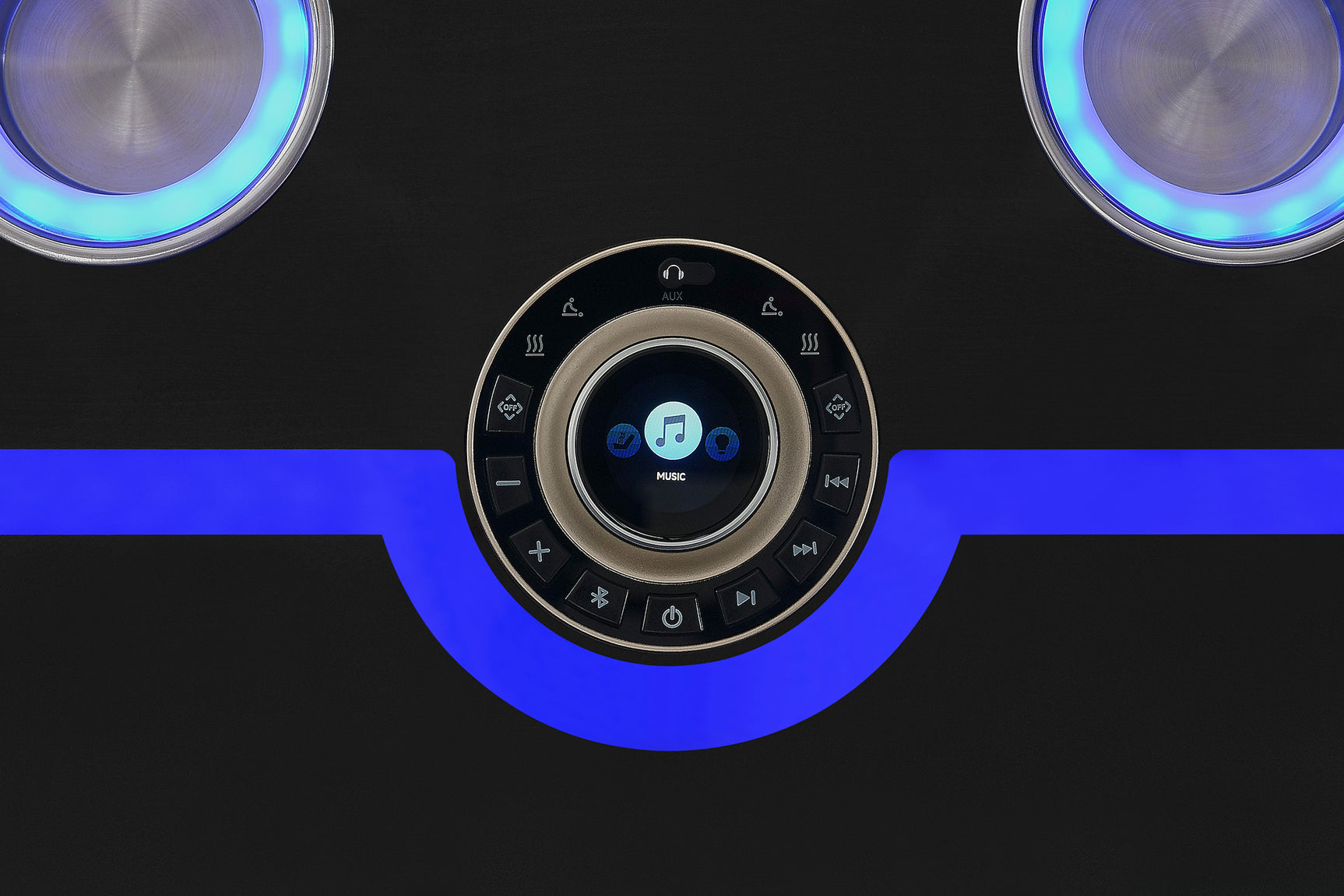 Harbour Immersive Audio Leather Dual Recliner Lounge with Heat & Massage