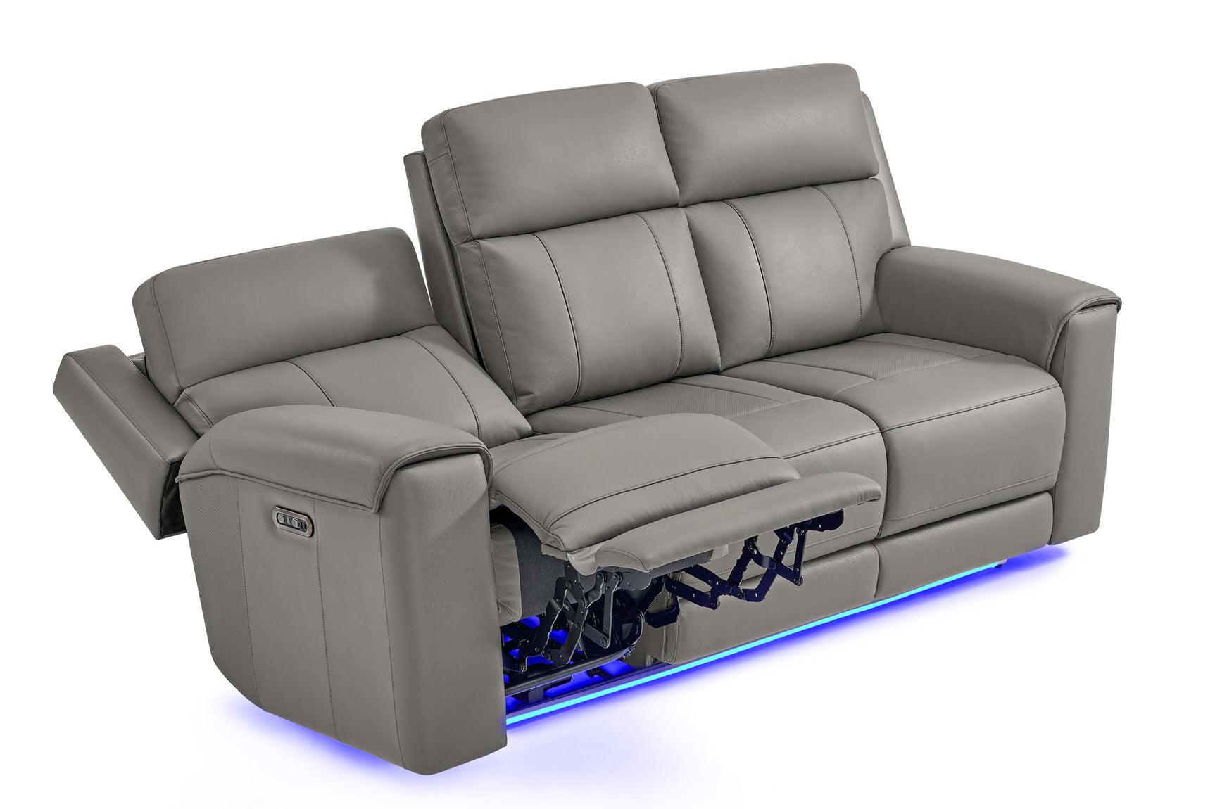 Harbour Immersive Audio Leather Dual Recliner Lounge with Heat & Massage