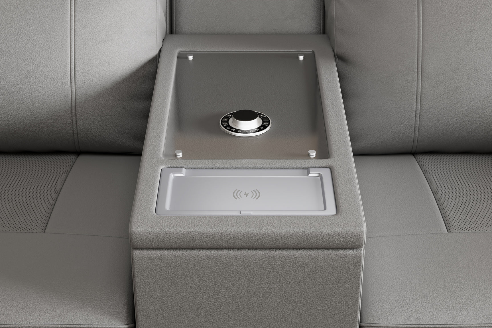 Harbour Immersive Audio Leather Dual Recliner Loveseat Lounge with Console