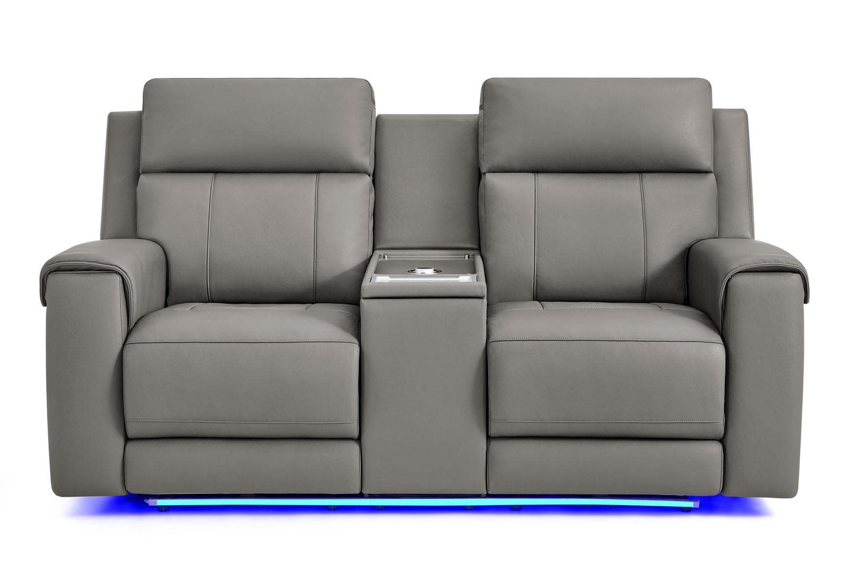 Harbour Immersive Audio Leather Dual Recliner Loveseat Lounge with Console