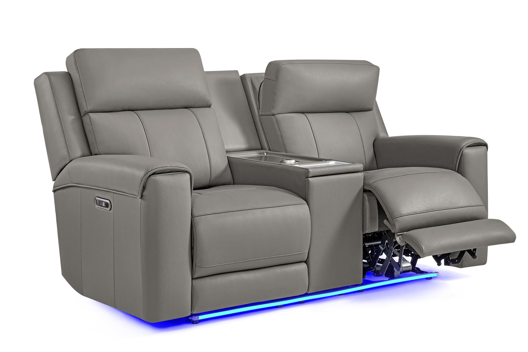 Harbour Immersive Audio Leather Dual Recliner Loveseat Lounge with Console