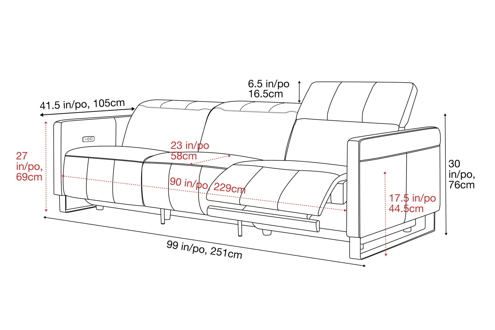 Isla Leather Recliner Lounge