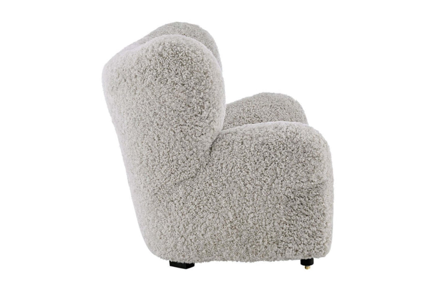 Valencia Misty Genuine Sheepskin Accent Chair, Grey Color