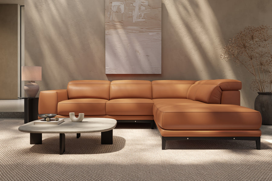 Valletta Leather Corner Sectional Lounge