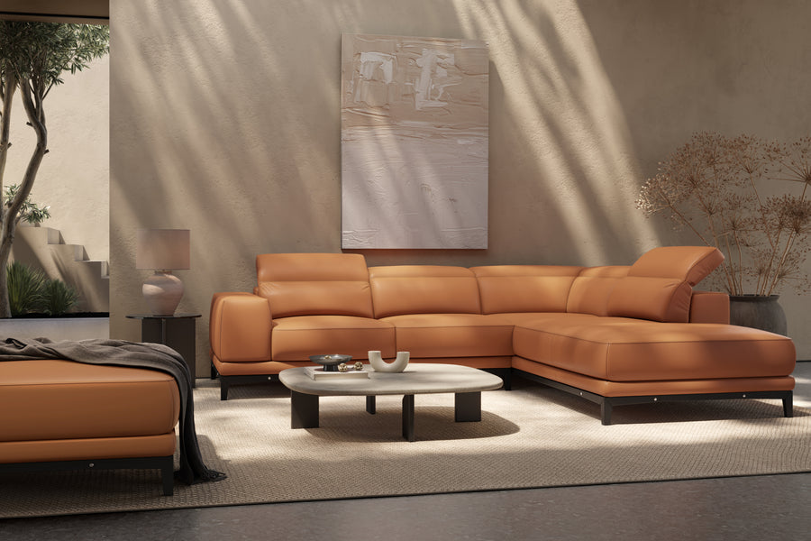 Valletta Leather Corner Sectional Lounge