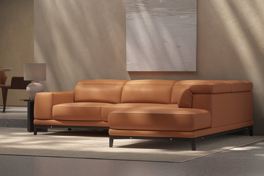 Valletta Leather Corner Sectional Lounge