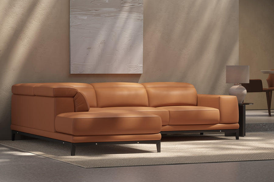 Valletta Leather Corner Sectional Lounge
