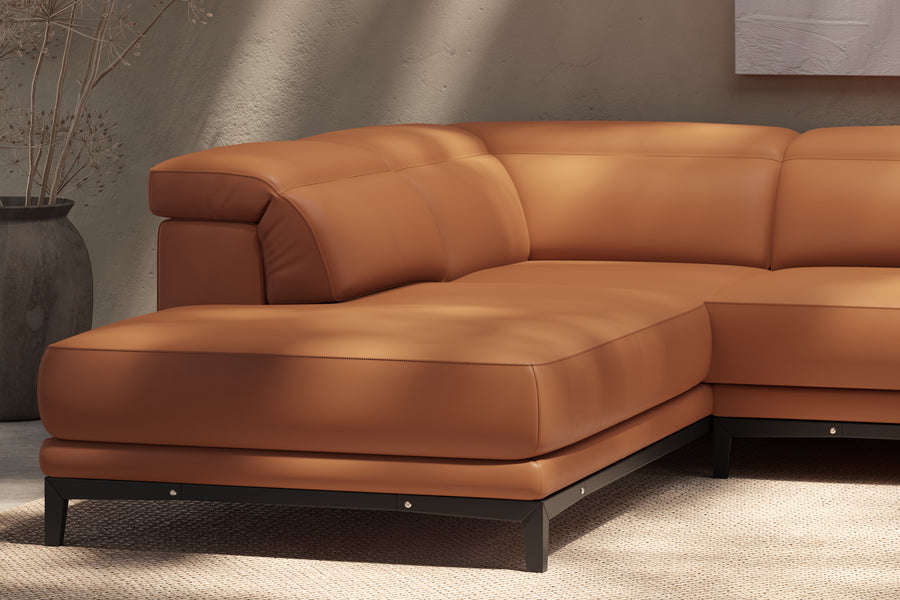 Valletta Leather Corner Sectional Lounge