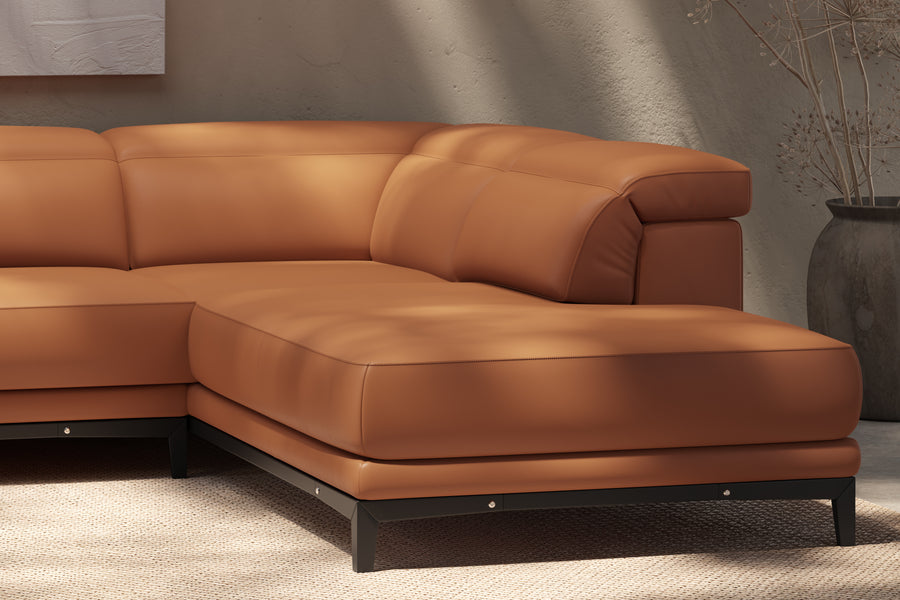 Valletta Leather Corner Sectional Lounge
