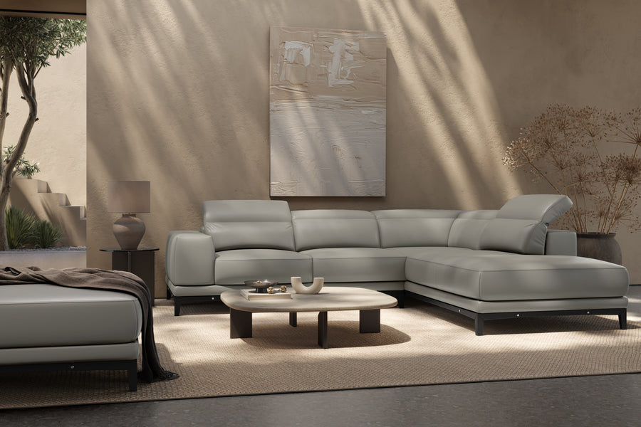 Valletta Leather Corner Sectional Lounge