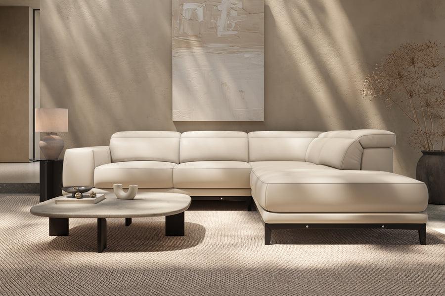 Valletta Leather Corner Sectional Lounge