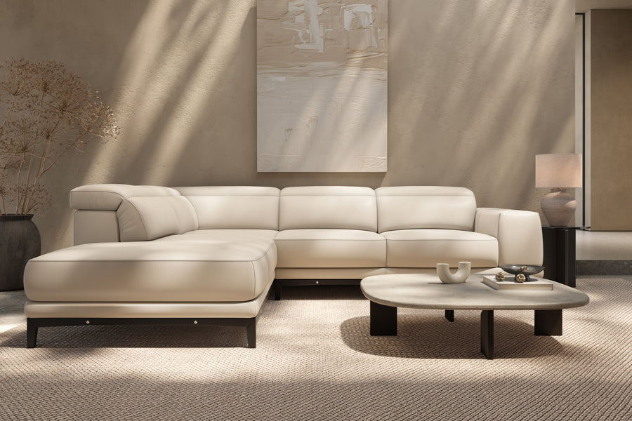 Valletta Leather Corner Sectional Lounge