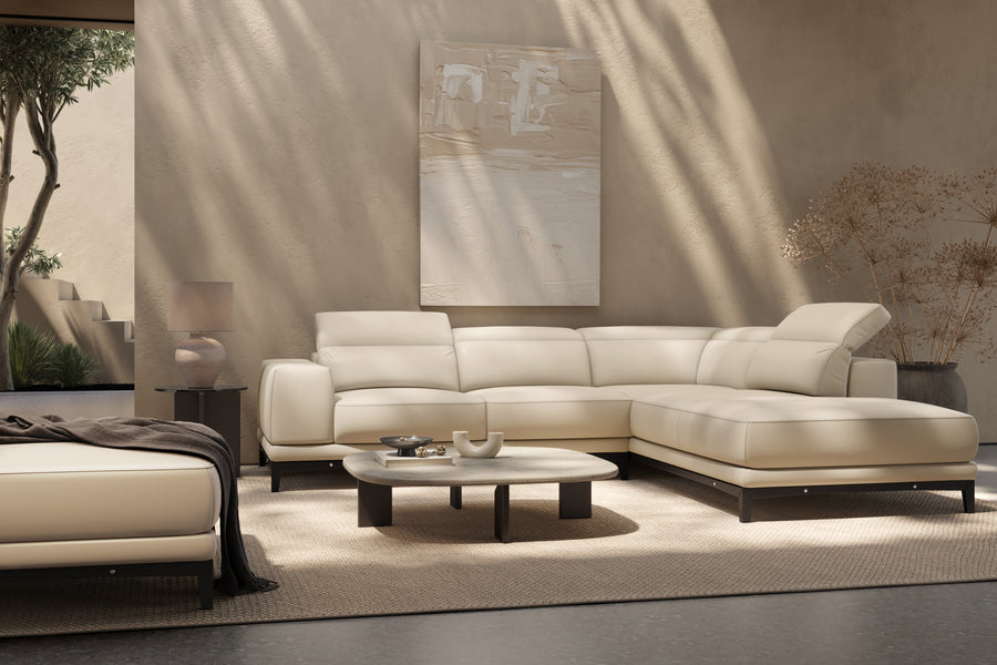 Valletta Leather Corner Sectional Lounge