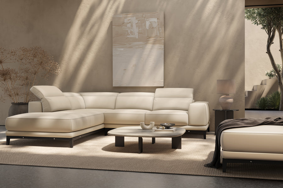 Valletta Leather Corner Sectional Lounge