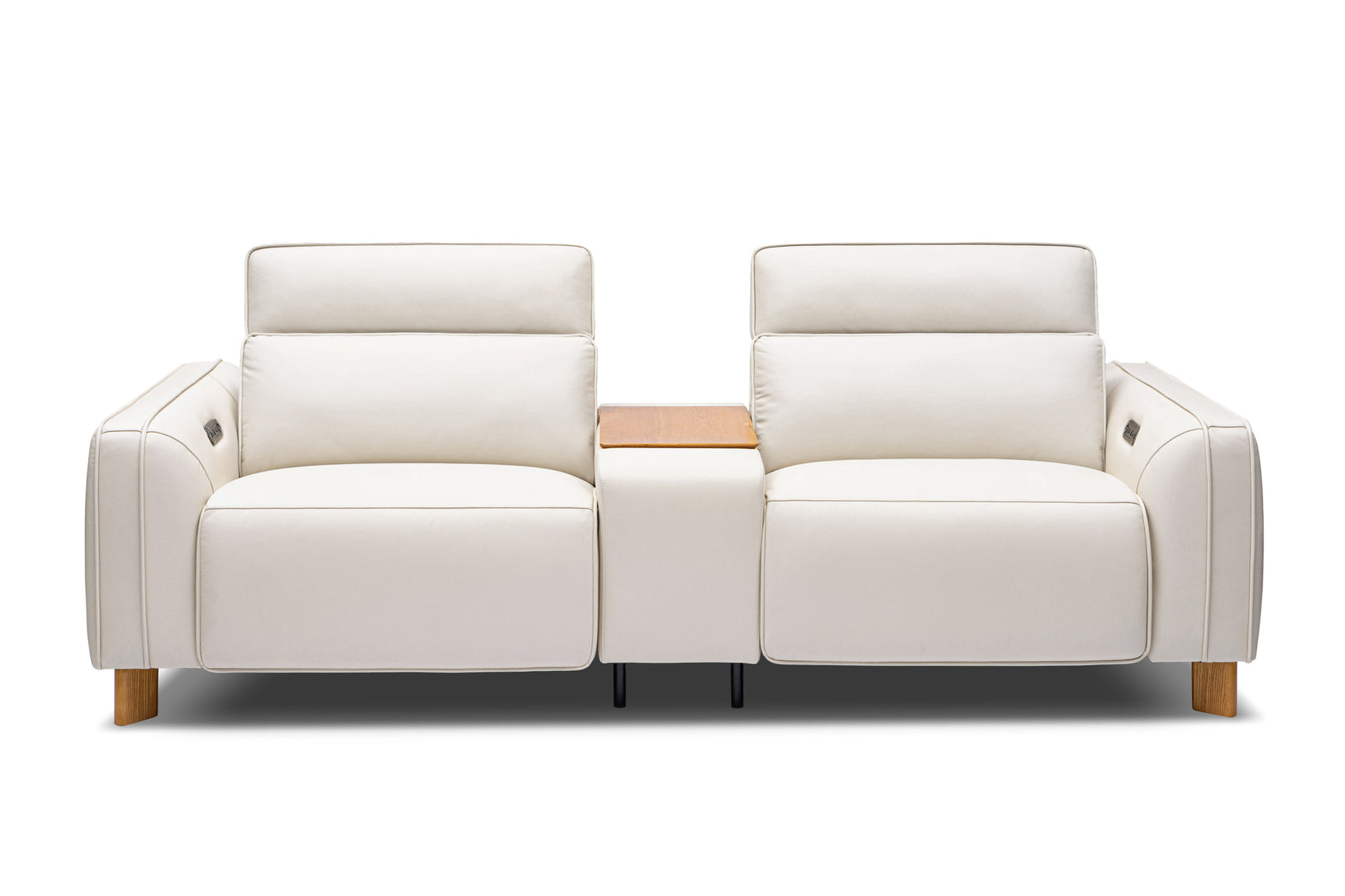 Lesley Leather Dual Recliner Lounge with Console