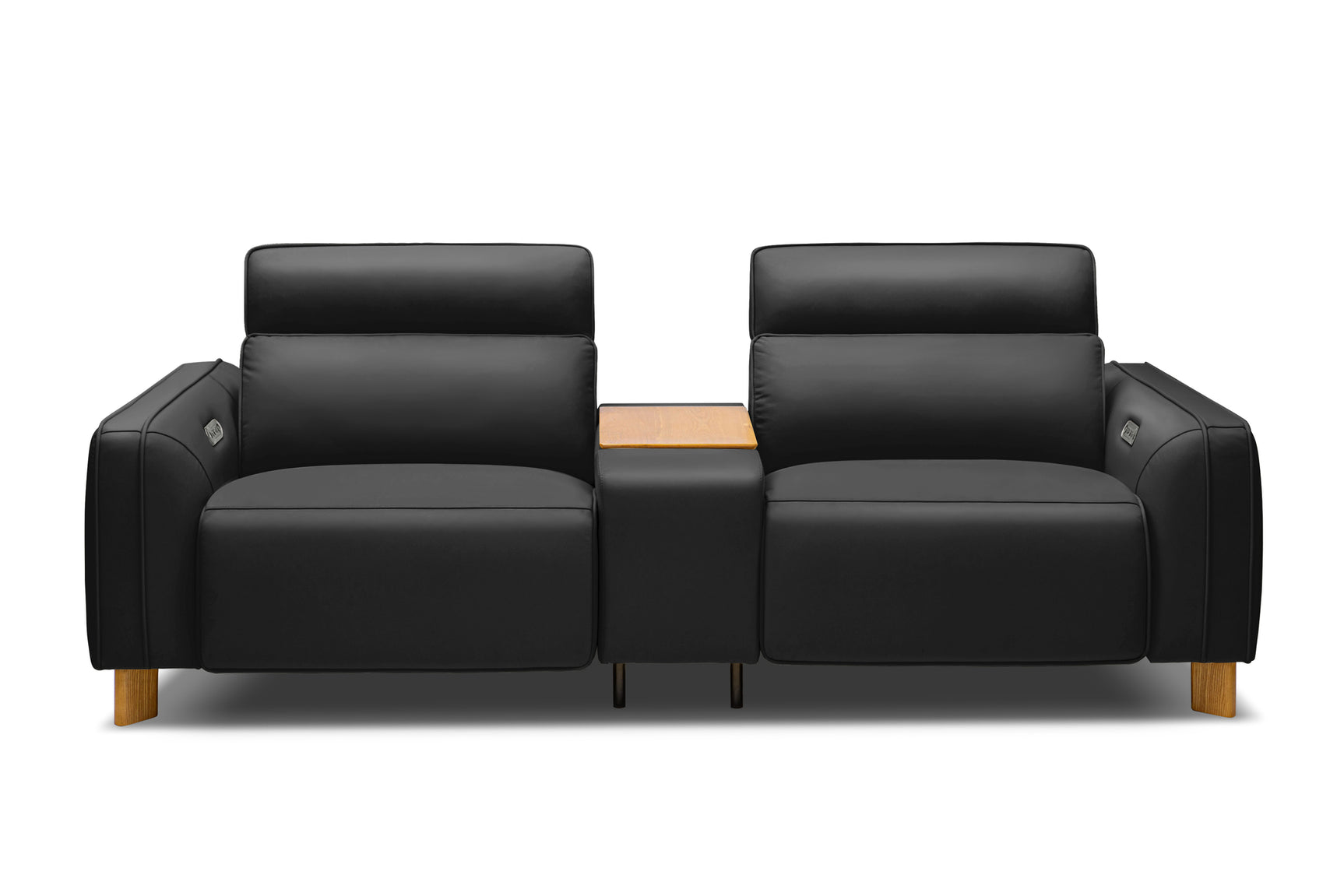 Lesley Leather Dual Recliner Lounge with Console