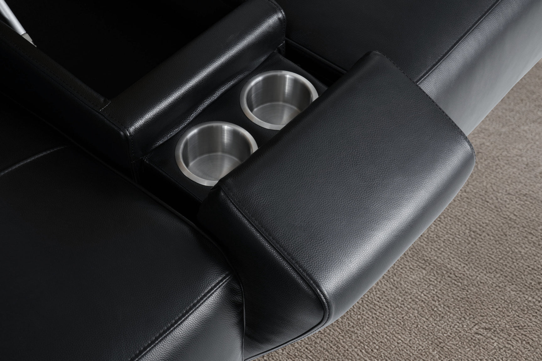 Lesley Leather Dual Recliner Lounge with Console
