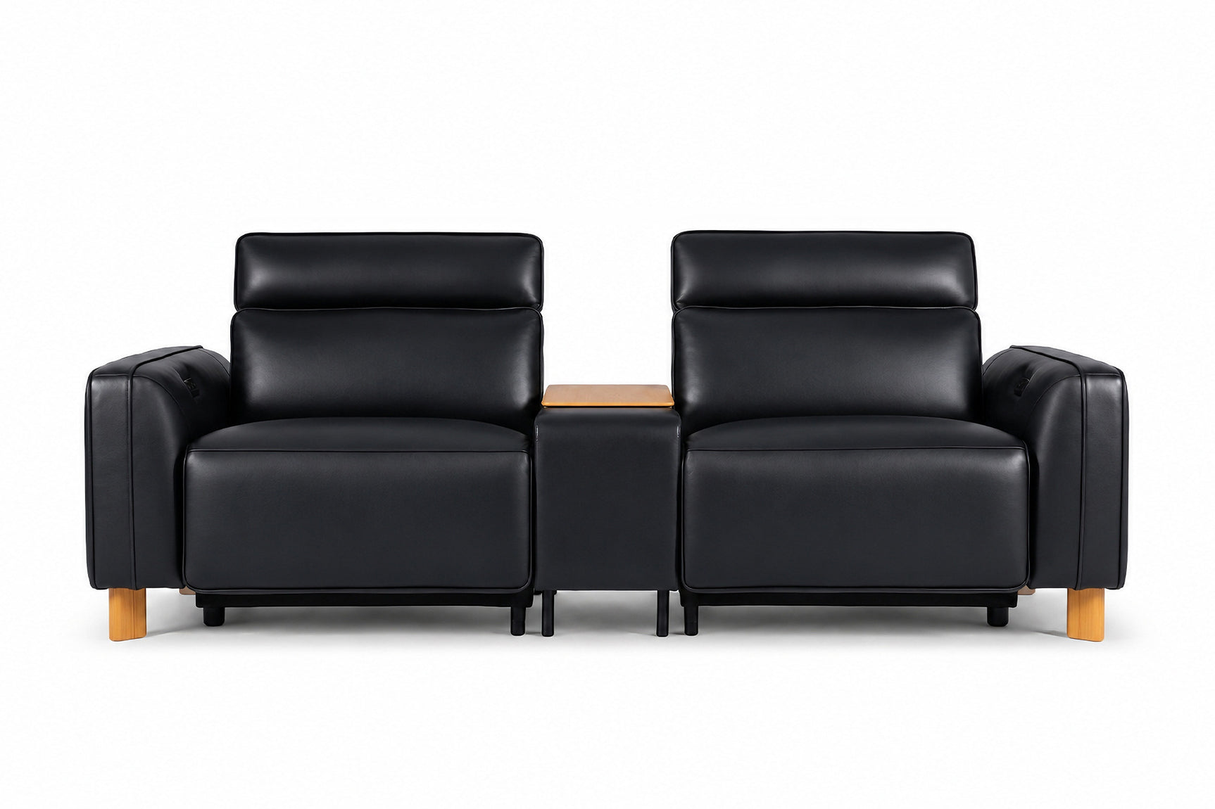 Lesley Leather Dual Recliner Lounge with Console
