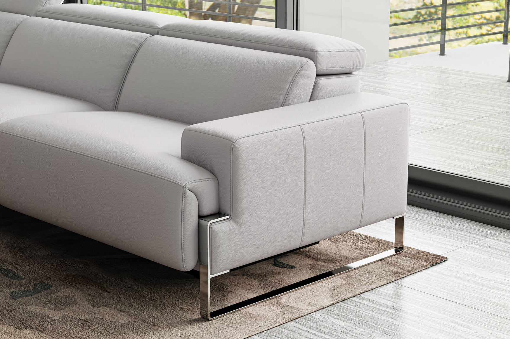 Melania Leather Reclining Corner Sectional Lounge