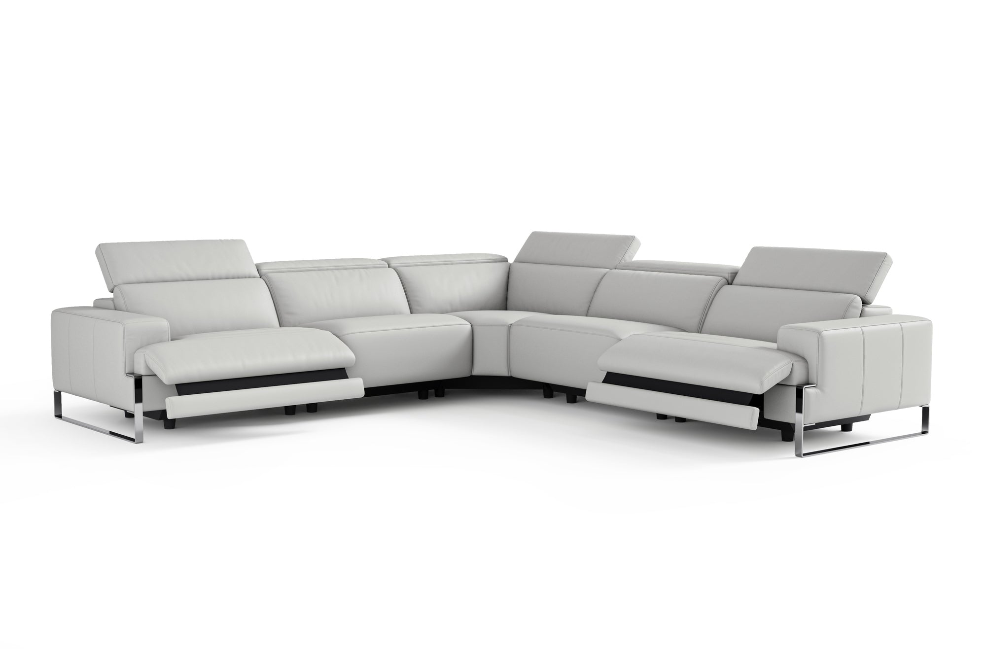 Melania Leather Reclining Corner Sectional Lounge