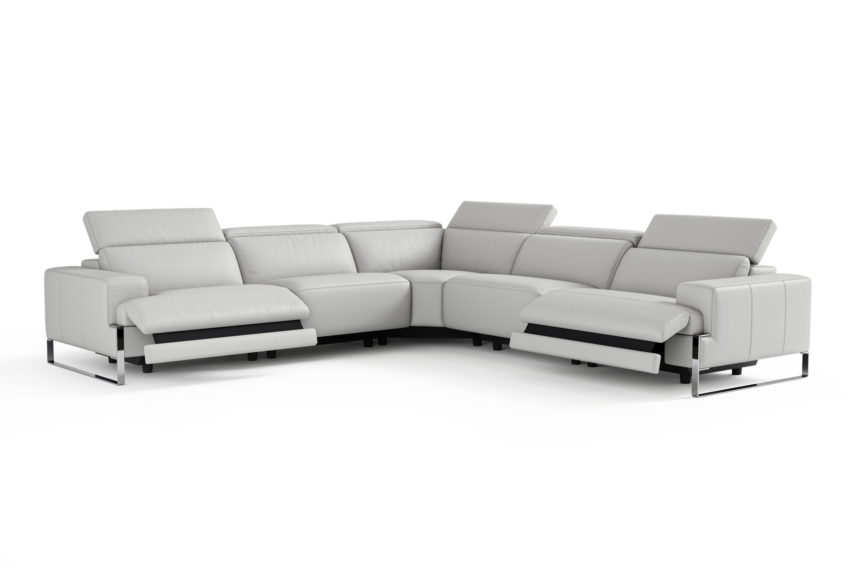 Melania Leather Reclining Corner Sectional Lounge