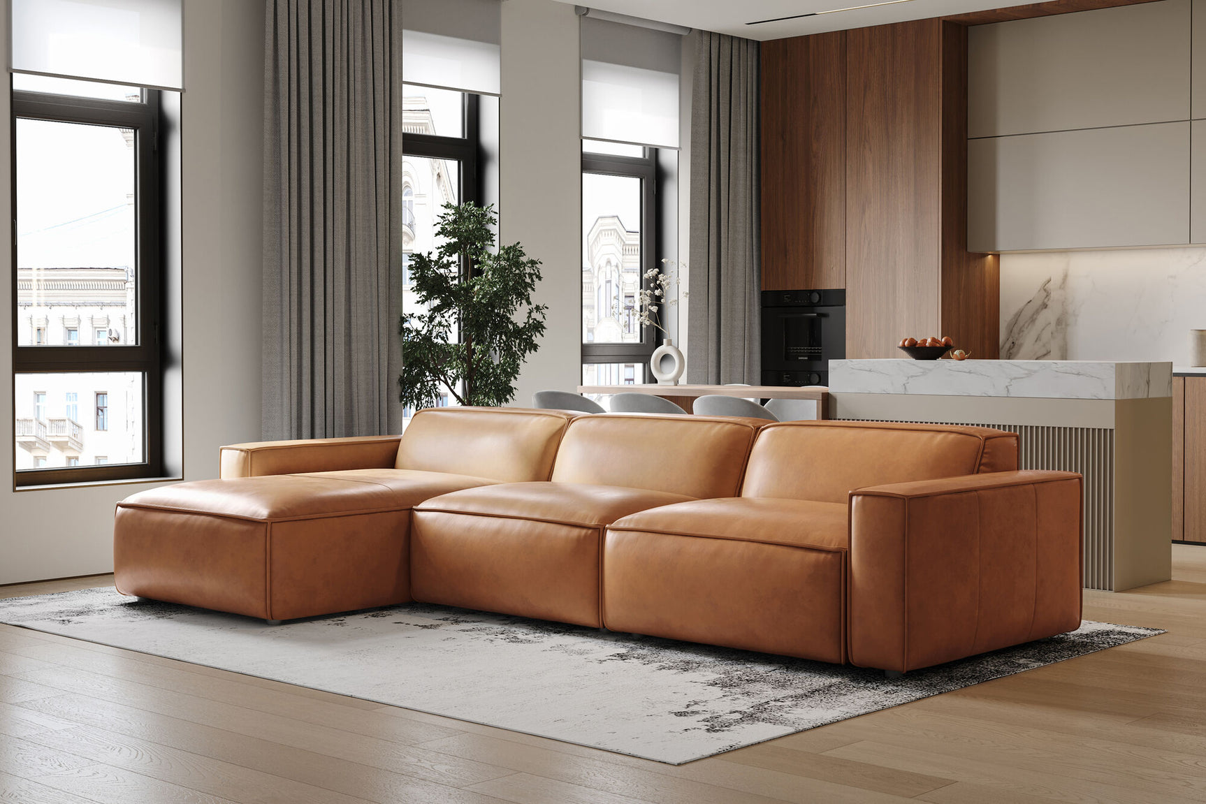 Nathan Leather Modular Sectional Lounge