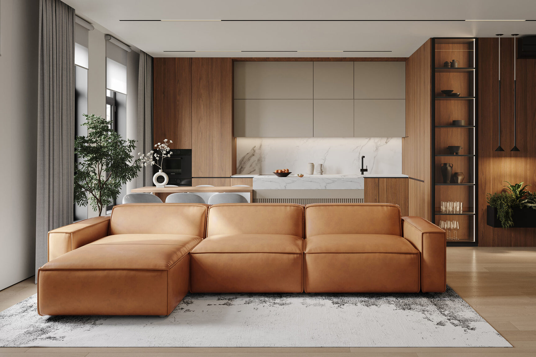 Nathan Leather Modular Sectional Lounge