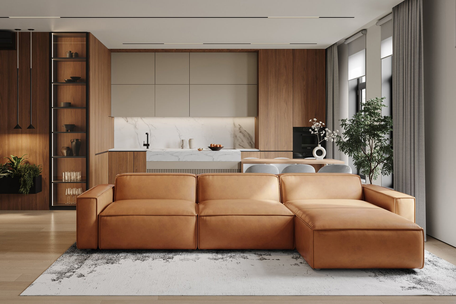 Nathan Leather Modular Sectional Lounge