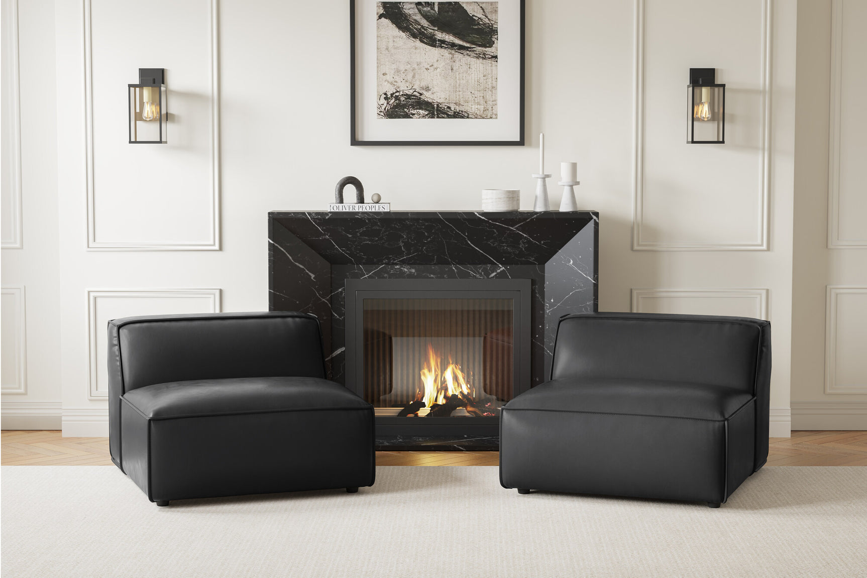 Nathan Leather Armless Lounge Module