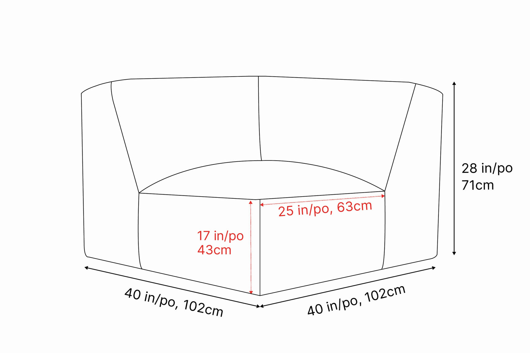 Nathan Leather Corner Lounge Module