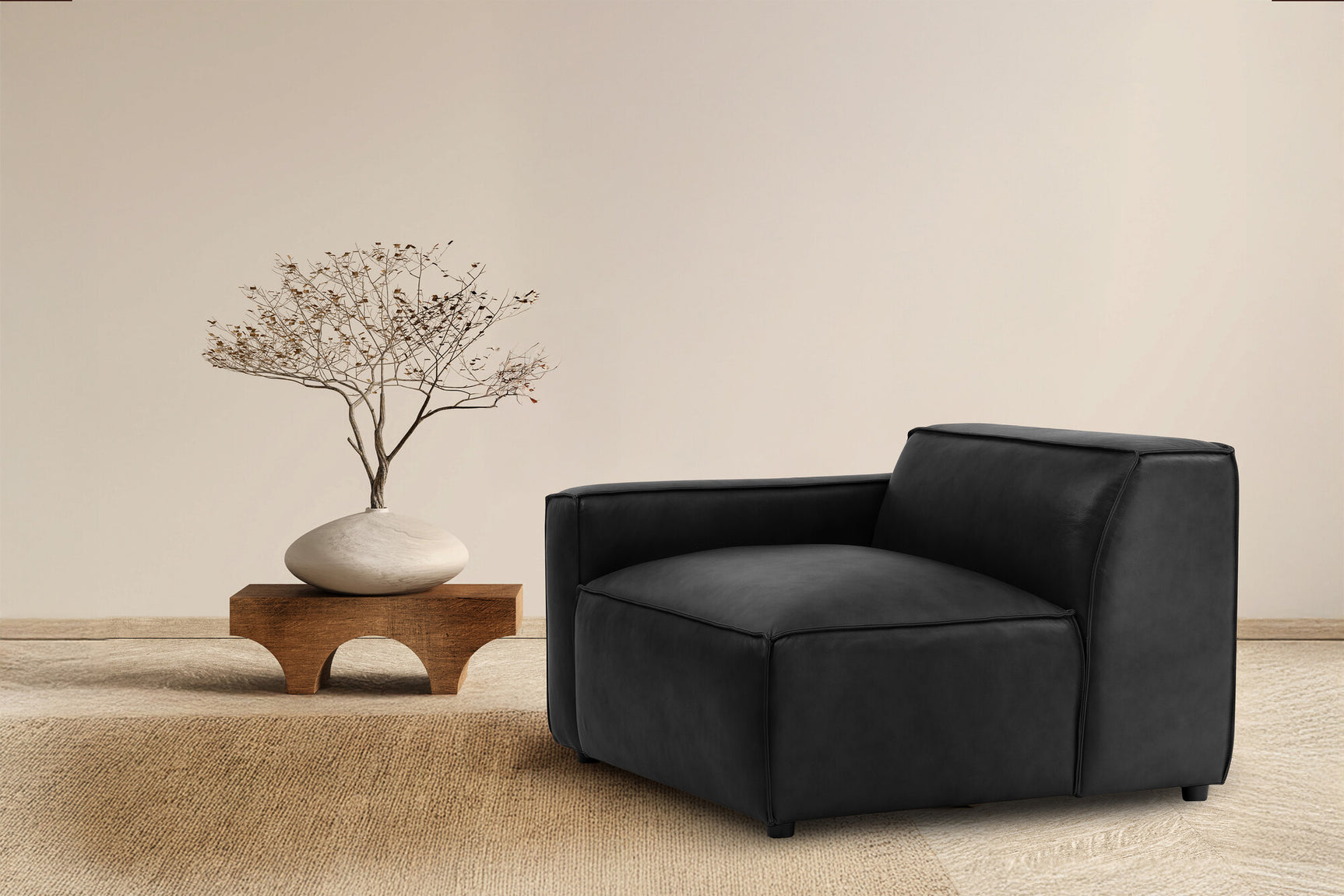 Nathan Leather Left Arm Lounge Module