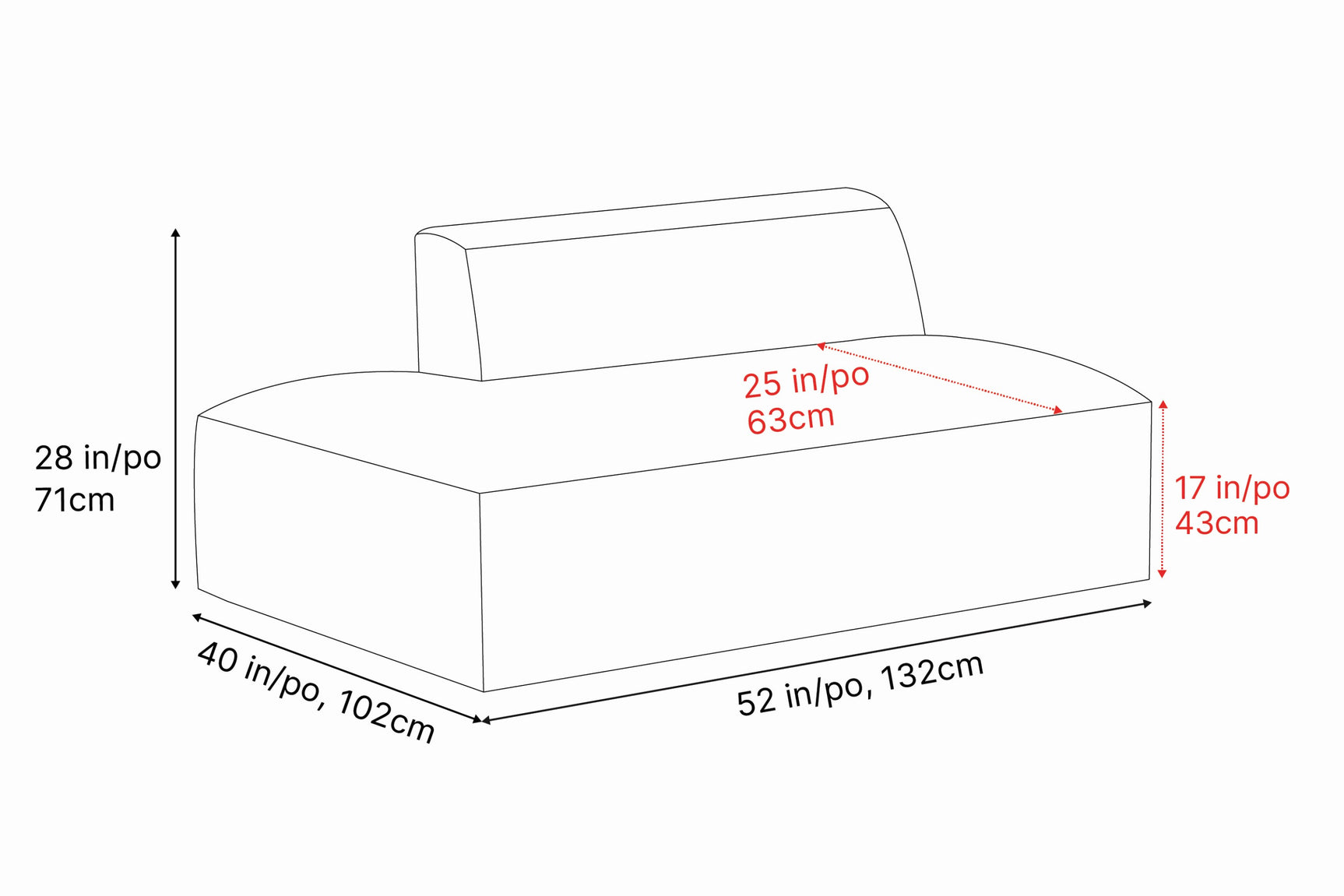 Nathan Leather Left Open-End Lounge Module