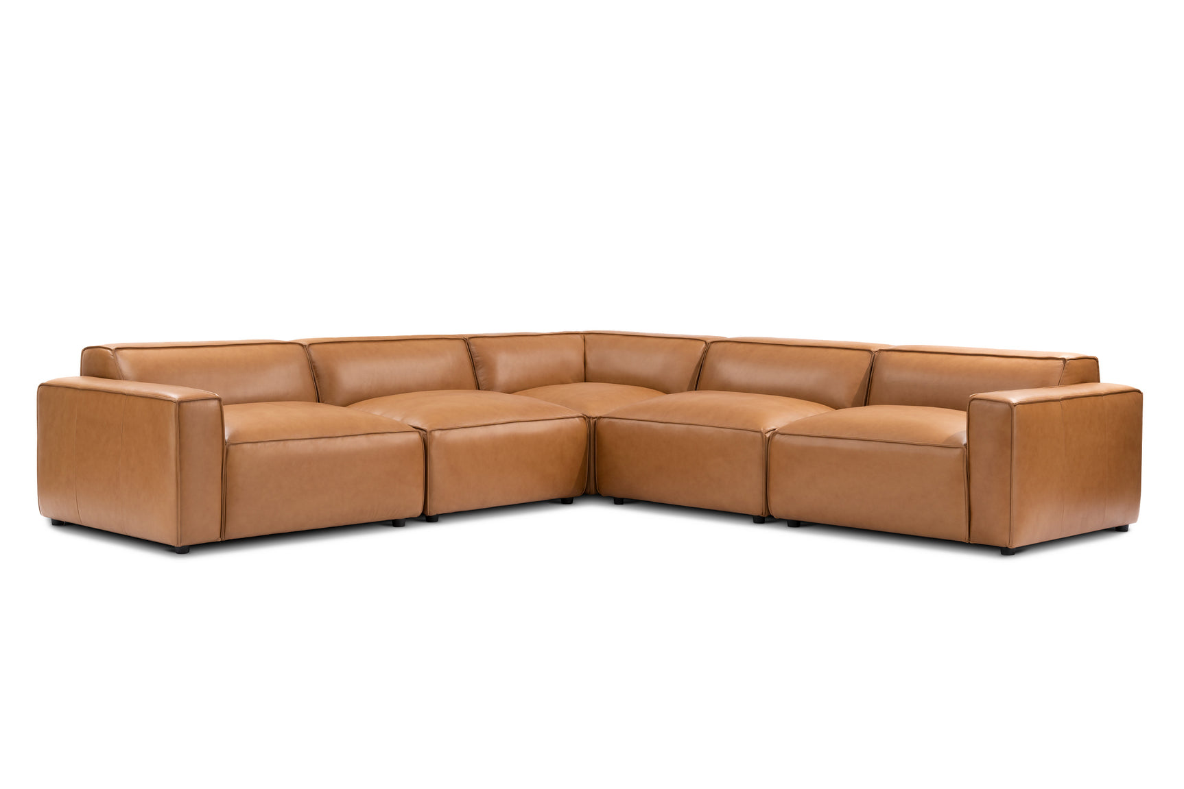 Nathan Leather Modular Corner Sectional Lounge
