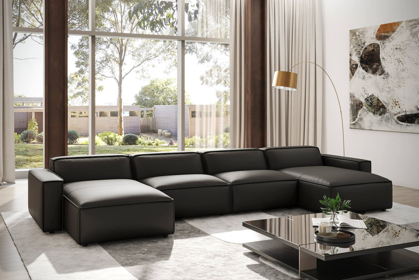 Nathan Leather Modular Sectional Lounge