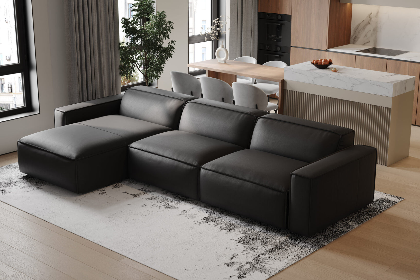 Nathan Leather Modular Sectional Lounge