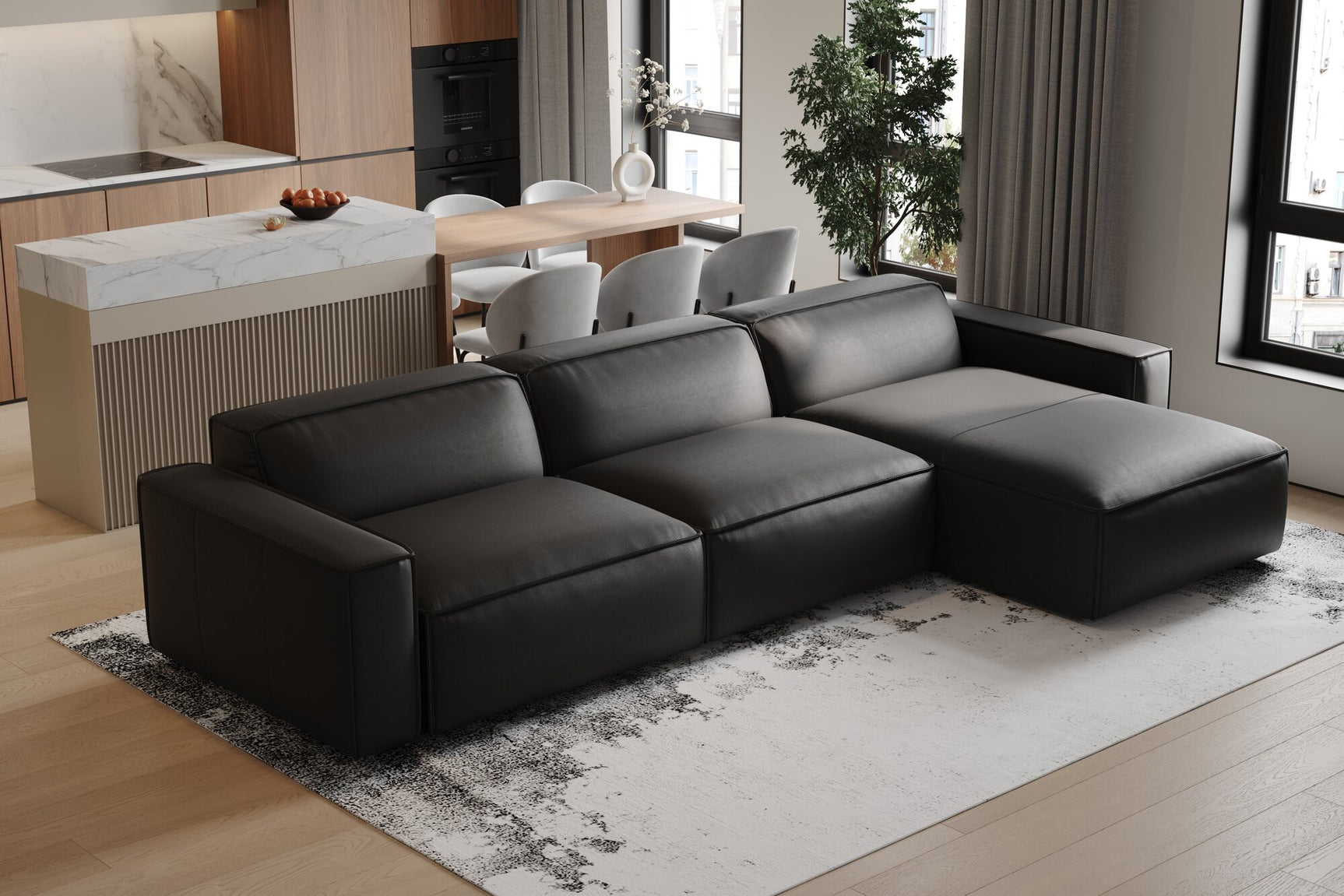 Nathan Leather Modular Sectional Lounge