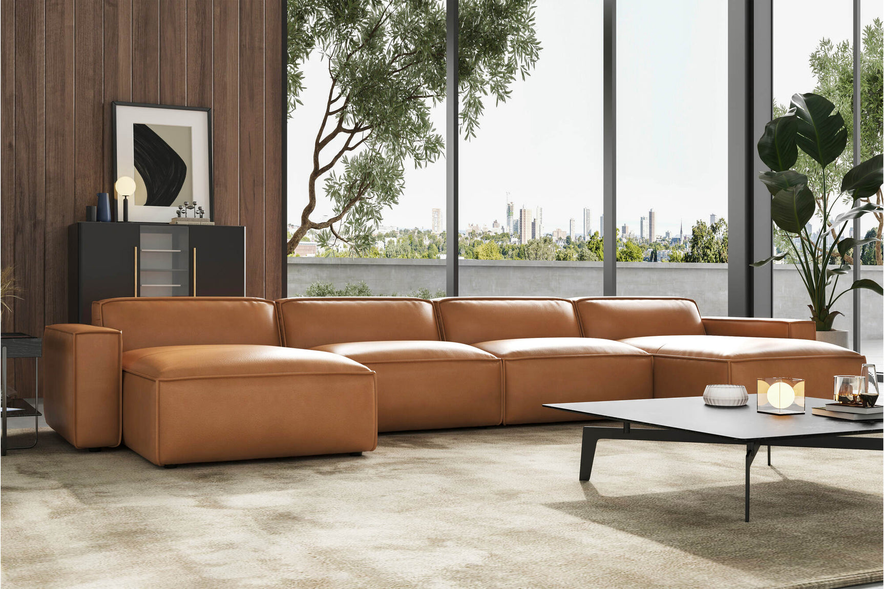 Nathan Leather Modular Sectional Lounge