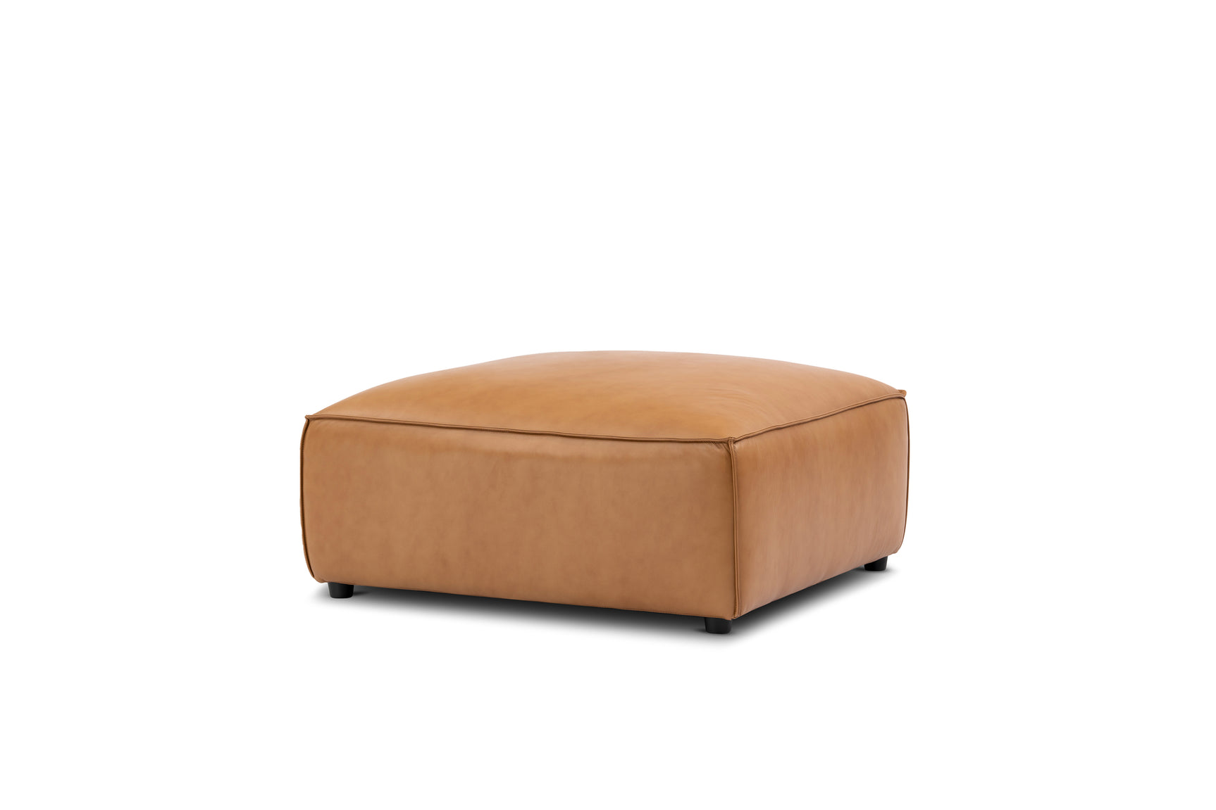 Nathan Leather Ottoman