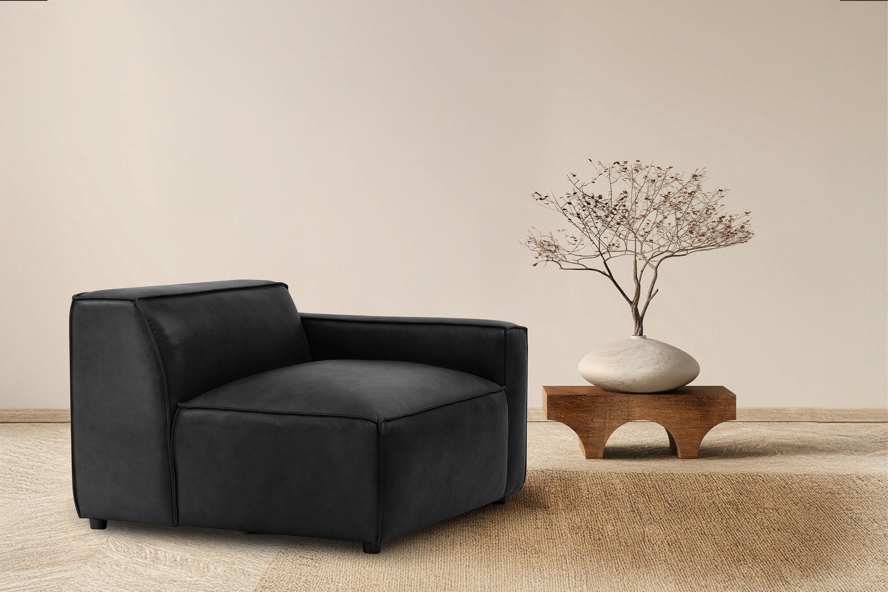 Nathan Leather Right Arm Lounge Module