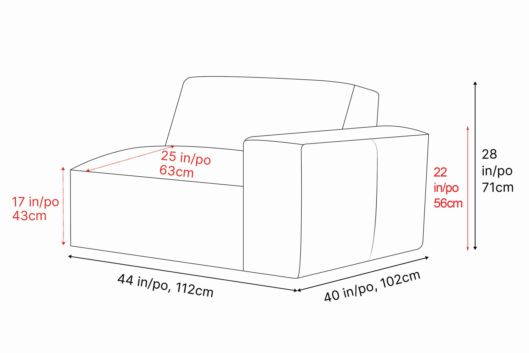Nathan Leather Right Arm Lounge Module