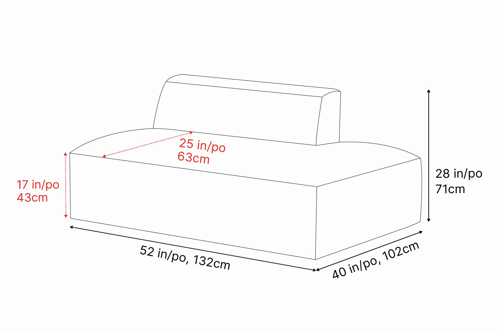 Nathan Leather Right Open-End Lounge Module