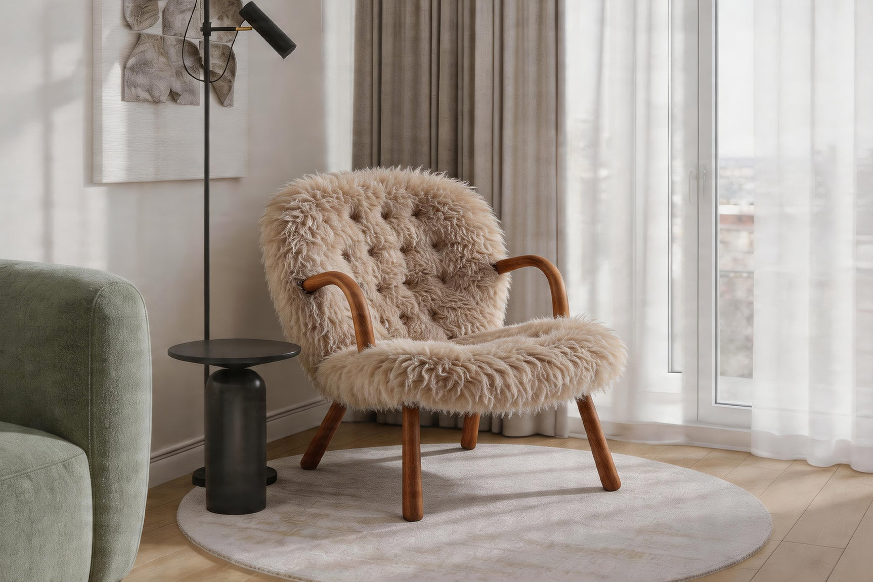 Nova Faux Sheepskin Accent Chair